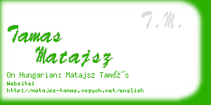 tamas matajsz business card